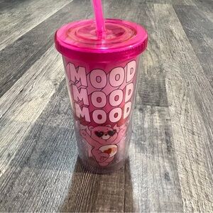 Pink Care Bears Mood Love-A-Lot Tumbler cup with Straw 20 ounces Heart Valentine